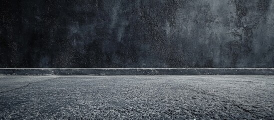 Poster - dark gray textured background with embossed relief resembling asphalt road and concrete wall ideal f
