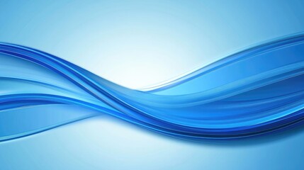 Poster - Elegant abstract blue waves design with smooth curves for backgrounds or digital interfaces in a modern aesthetic.
