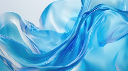 Poster - Blue aqua liquid wave texture background with 3D abstract particles creating a refreshing and vibrant visual effect for design purposes.