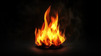 Fototapete - Vibrant 3D Abstract Flame Background with Luminous Details and Dark Backdrop for Modern Design Projects