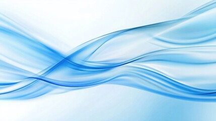 Poster - Elegant 3D Abstract Background Featuring Soft Curved Blue Wave Stripes and Subtle Light Effects for Creative Designs