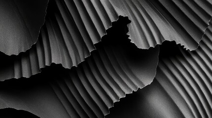 Poster - Textured Black Corrugated Paper Background for Design Projects with Empty Space for Copy and Creative Applications