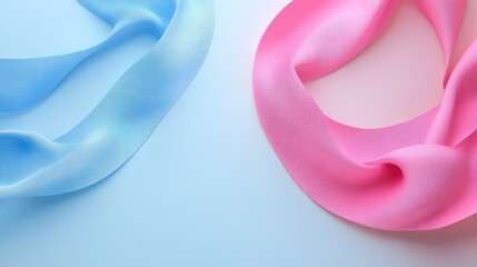Poster - Blue and pink silky fabric texture background for elegant abstract digital design and creative projects