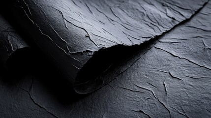Poster - Textured Black Paper with Dark Veins and Grainy Finish for Elegant Backgrounds and Artistic Projects