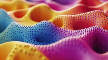 Poster - Colorful 3D Abstract Surface with Smooth Dots Creating a Vibrant Textured Background