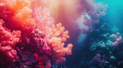 Aufkleber - Vibrant Underwater Coral Reef Colors for Fashion and Design Templates