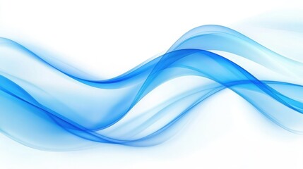 Poster - Translucent Blue Wave Stripes with Curved Flow on a Light Background for Modern Abstract Design and Creative Concepts