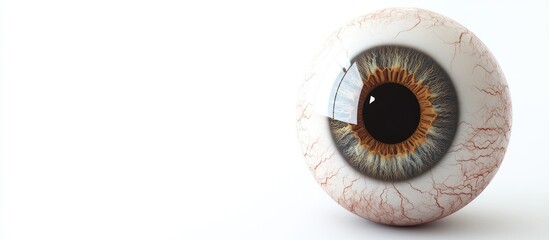 Poster - 3D depiction of a human eye on a white background with ample empty space for text or creative design elements.
