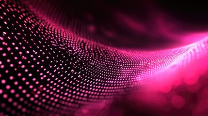 Poster - Abstract 3D wave of binary code with dynamic light effects and vibrant colors suitable for technology and digital backgrounds