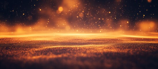 Fototapete - 3D Abstract Background with Glowing Particles and Empty Space for Text on Dark Grunge Surface