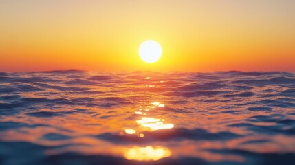 Aufkleber - Serene summer sunset over calm sea waters with vibrant colors reflecting on gentle waves