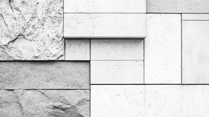 Aufkleber - Textured concrete and stone wall surface with geometric patterns suitable for architecture and construction backgrounds and design projects