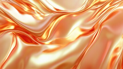 Leinwandbilder - Elegant shimmering copper and gold foil texture with a smooth flowing appearance for premium design backgrounds and creative projects