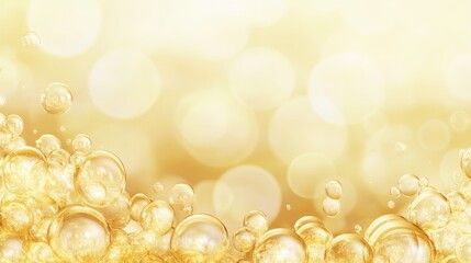 Poster - golden abstract bubble background with soft bokeh effect and blank space for text suitable for festi