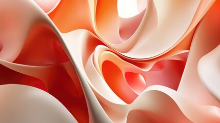 Poster - 3D Abstract Wave Pattern in Warm Tones Ideal for Contemporary Interior Design and Advertising Graphic Backgrounds