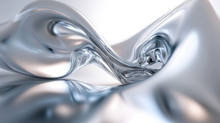 Poster - Smooth Metallic Abstract Shapes with Soft Blurred Effect for Modern Design Backgrounds