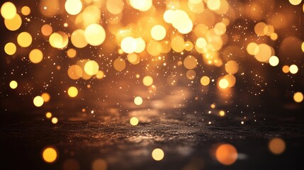 Poster - Cinematic Bokeh Background with Soft Lighting and Warm Golden Tones for Creative Visual Designs and Illustrations