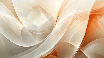 Fototapete - Soft Elegant Abstract Fabric Waves in Warm Tones Ideal for Contemporary Design and Modern Art Backgrounds