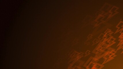 Poster - Orange thunder shapes are moving from the bottom right of a gradient grid abstract background, horizontal composition. Powerful motion graphic. Loop animation footage for graphic design.