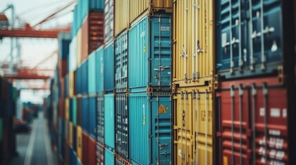 Poster - A close-up of neatly stacked export documents and invoices, representing the detailed financial paperwork involved in global trade transactions
