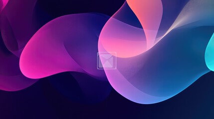 Poster - abstract glowing shapes representing ai data models on a dark gradient background, leaving space for