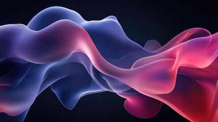 Poster - abstract glowing shapes representing ai data models on a dark gradient background, leaving space for