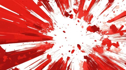 Poster - Explosion boom sunburst red anime manga graphics cartoon