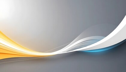 Aufkleber - Abstract flowing orange white and grey design