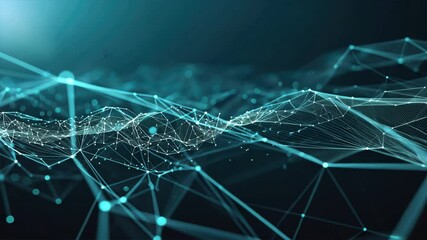 Poster - digital abstract background glowing lines and dots showcasing data connectivity and technology innov