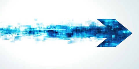 Poster - Blue arrow is shown on a white background