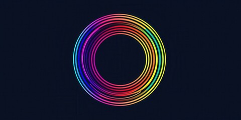 Poster - Colorful circle with a black background