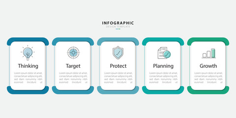Poster - Timeline Creator infographic template. 5 Step timeline journey, calendar Flat simple infographics design template. presentation graph. Business concept with 5 options, gantt vector illustration.