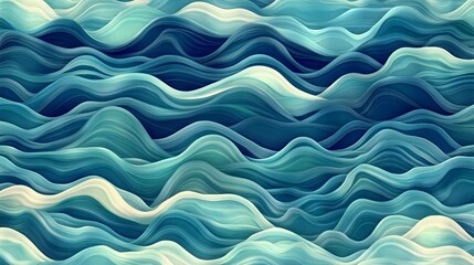 Poster - Dynamic ocean waves abstract art coastal environment digital artwork serene atmosphere aesthetic viewpoint
