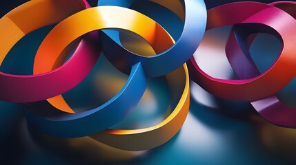 Poster - Dynamic olympic rings design abstract art creative display studio environment close-up view sports inspiration