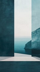 Wall Mural - Coastal Minimalism: Serene Seascape View