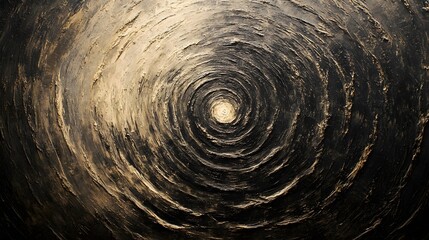 Poster - Dynamic circular patterns in abstract art studio visual artwork creative environment top-down view contemporary concept