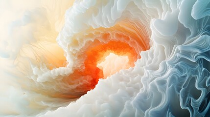 Poster - Dynamic abstract wave formation digital art vivid colors fluid environment artistic perspective conceptual imagery