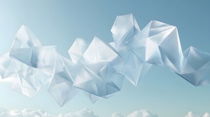 Poster - Dynamic abstract cloud shapes open sky digital art serene environment aerial view conceptual design