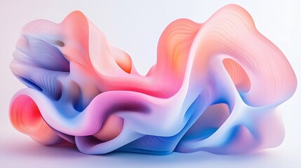 Poster - dynamic abstract sculpture digital space 3d art contemporary design vibrant colors creative expressi