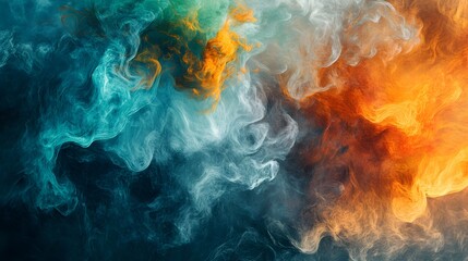 Poster - Dynamic colorful smoke patterns digital art abstract background vibrant environment artistic perspective visual concept