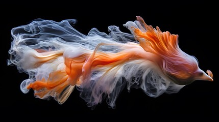 Poster - Captivating fluid dynamics of flowing colorful smoke abstract art studio ethereal close-up visual expression