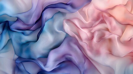 Poster - Flowing silk patterns textile art abstract design soft colors aesthetic view fluid motion