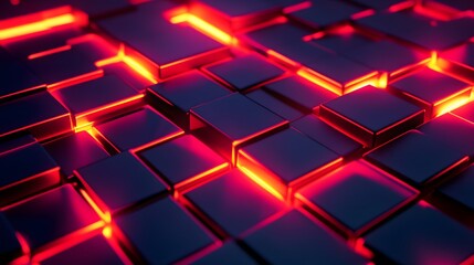 Poster - Dynamic neon light patterns abstract space digital artwork tech environment close-up view modern aesthetic