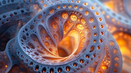 Poster - Exploring intricate organic patterns abstract environment digital art sci-fi aesthetic close-up view fluid dynamics concepts