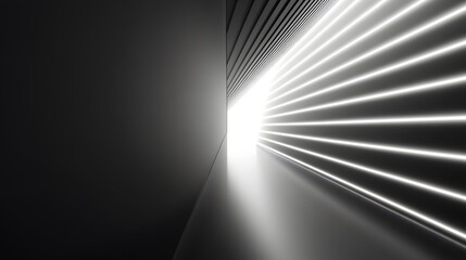 Poster - Illuminated pathway leading to brightness modern architecture abstract art minimalist environment dynamic perspective