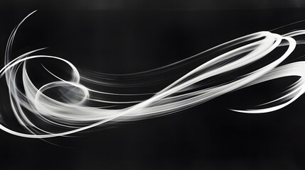 Poster - Dynamic flowing abstract design digital art modern aesthetics black background artistic perspective visual motion