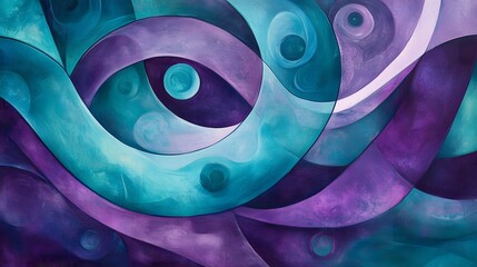 Poster - Dynamic abstract art waves gallery exhibition digital artwork vibrant colors close-up view modern concept