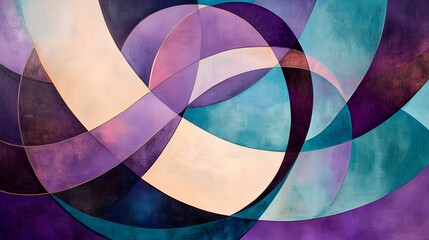 Poster - Dynamic abstract art composition gallery exhibit digital artwork modern setting eye-level perspective colorful patterns
