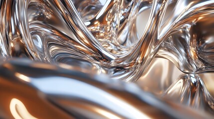 Poster - Dynamic abstract sculpture art studio 3d render contemporary close-up view fluidity and motion