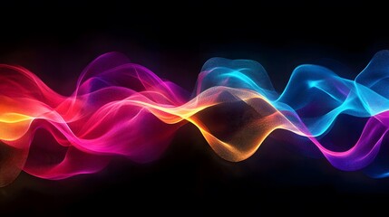 Poster - Dynamic color waves display abstract art visual design digital environment vibrant viewpoint aesthetic concept